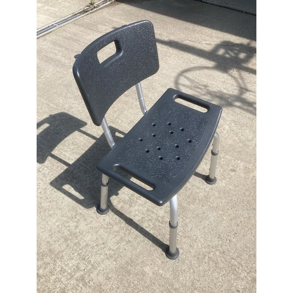 Medline Bath Chair, Bench, Seat, Stool for Disabled, Seniors & Elderly Black